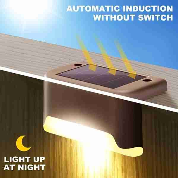 Outdoor Solar-Powered Deck Lights for Fence, Patio, Stairs, and Pathway-Warm White(Pack of 12) - Image 6