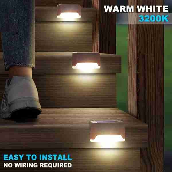 Outdoor Solar-Powered Deck Lights for Fence, Patio, Stairs, and Pathway-Warm White(Pack of 12) - Image 5