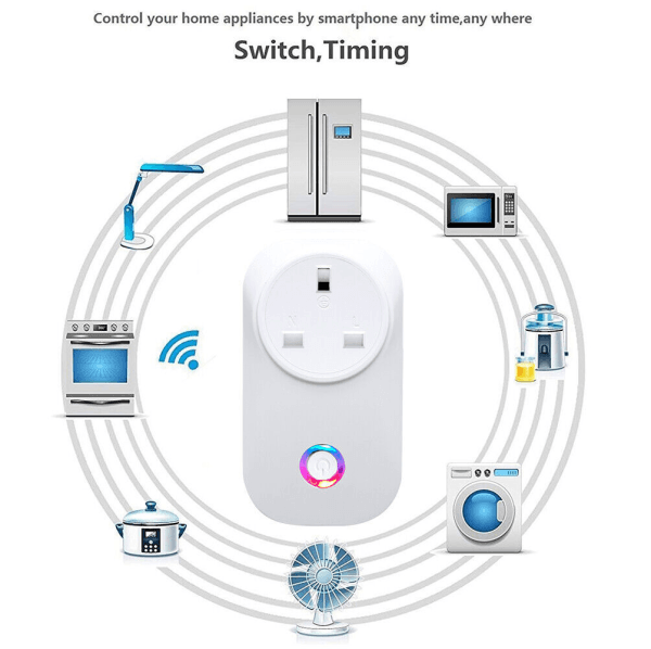 Smart Plug WiFi Socket Monitor Timing Function Toya SmartLife APP Control , White - Image 3