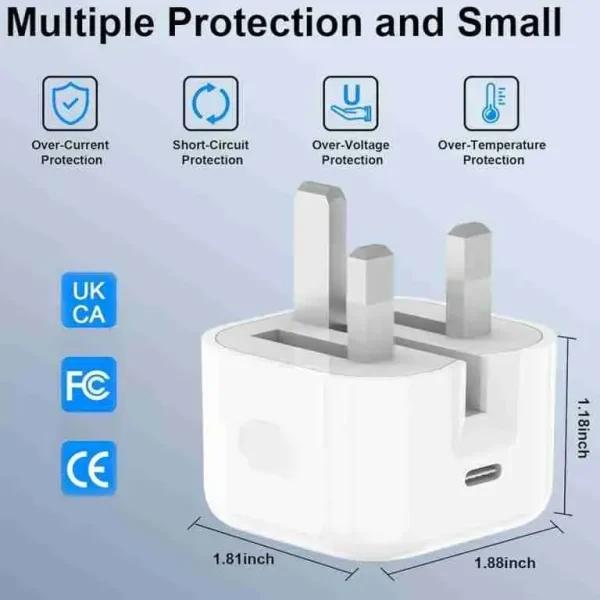 35W USB-C Fast Charging Adapter With USB-C to C Charging Cable For Apple iPhone 17, 16 & 15 Series | iPad | Google Pixel 7 & 8 | Samsung S25 & S24 Series - Image 6