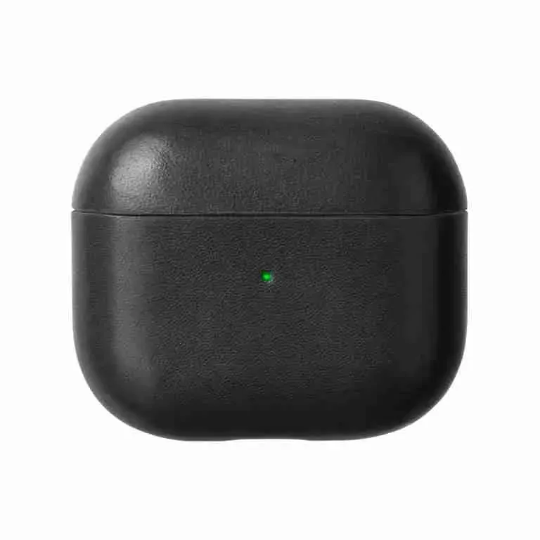 Leather Case for AirPods (3rd Generation) - Compatible with Qi Wireless Chargers - Black