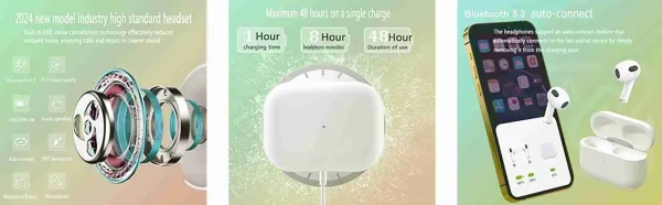 Wireless Earbuds 3rd Generation For iOS & Android - Bluetooth Earphones With ENC Noise Cancelling Mic - Image 8